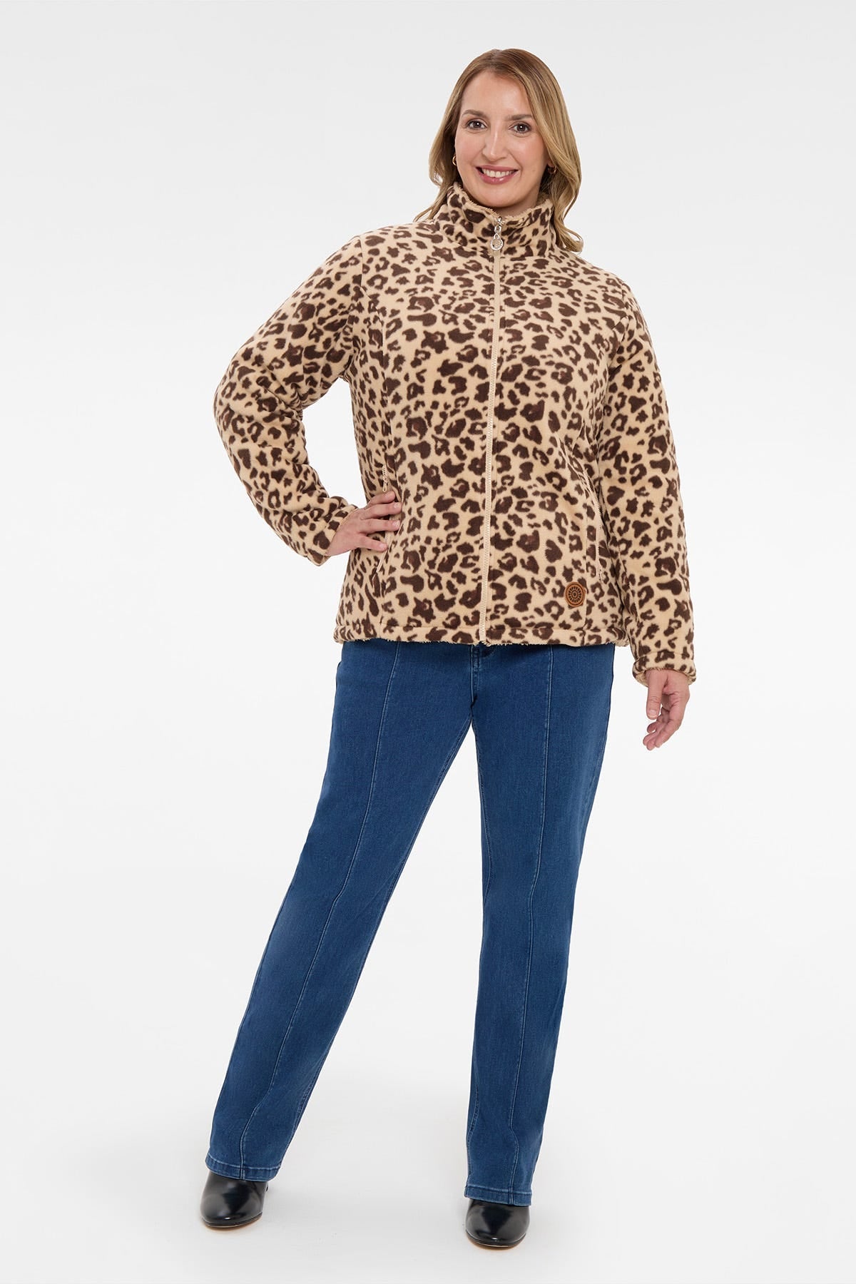 Chaqueta Mujer Animal Print Reversible Beige