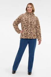 Chaqueta Mujer Animal Print Reversible Beige