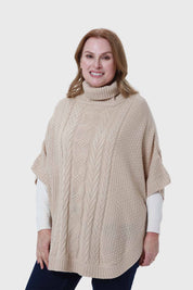 Sweater Mujer Poncho Beige