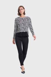 Sweater Mujer Con Faldón Blanco