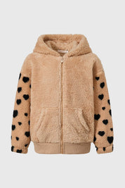 Polar Niña Peludo Con Print Manga Beige