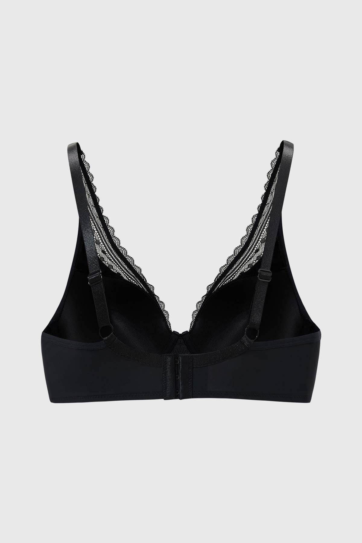 Sostén Mujer Con Detalle Encaje Negro