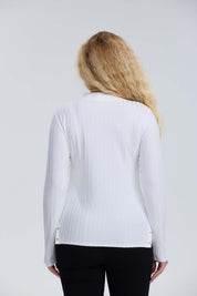 Polera Mujer Abertura A Los Costados Crudo
