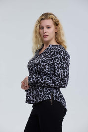 Blusa Mujer Satín Gris