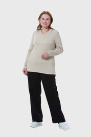 Polera Mujer Texturizada Beige