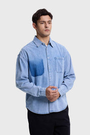 Camisa Hombre Sobrecamisa Denim Azul