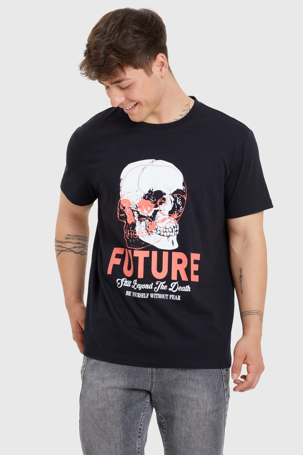 Polera Hombre Calavera Negro