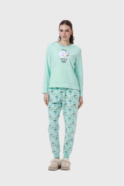 Pijama Mujer Polar Aqua
