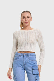Polera Mujer Tejida Crudo