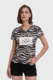 Polera Mujer Print Crudo