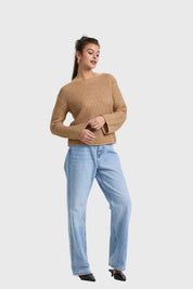 Sweater Mujer Calado Camel