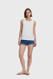 Blusa Mujer Aplicación Nudo Pabilo Crudo
