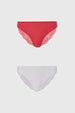 Calzón Mujer Bipack Bikini Encaje Fucsia