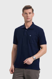 Polera Hombre Piqué Básica Azul