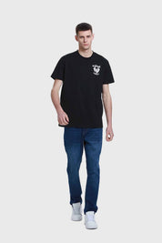 Polera Hombre Doble Print Negro