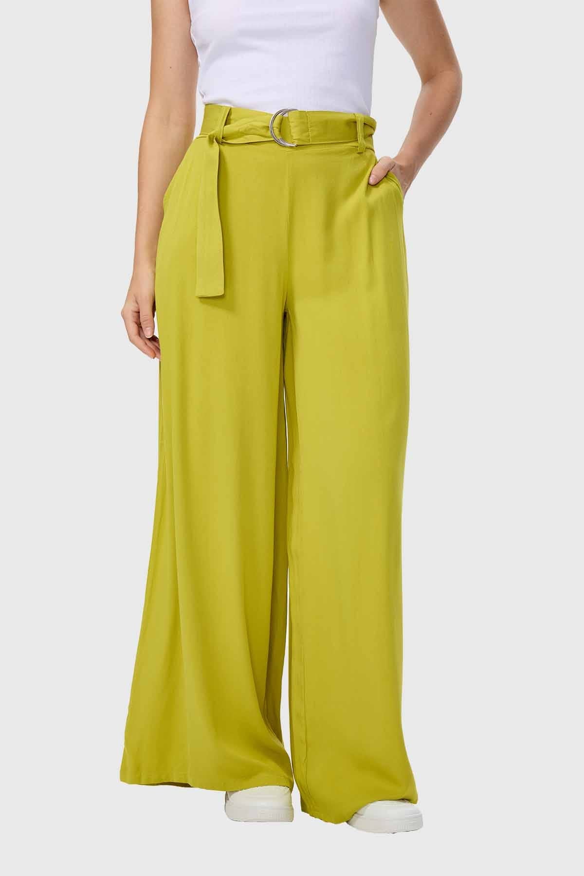 Pantalón Mujer Palazzo Verde