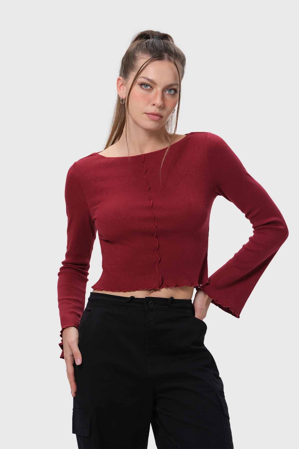 Sweater Mujer Patchwork Rojo