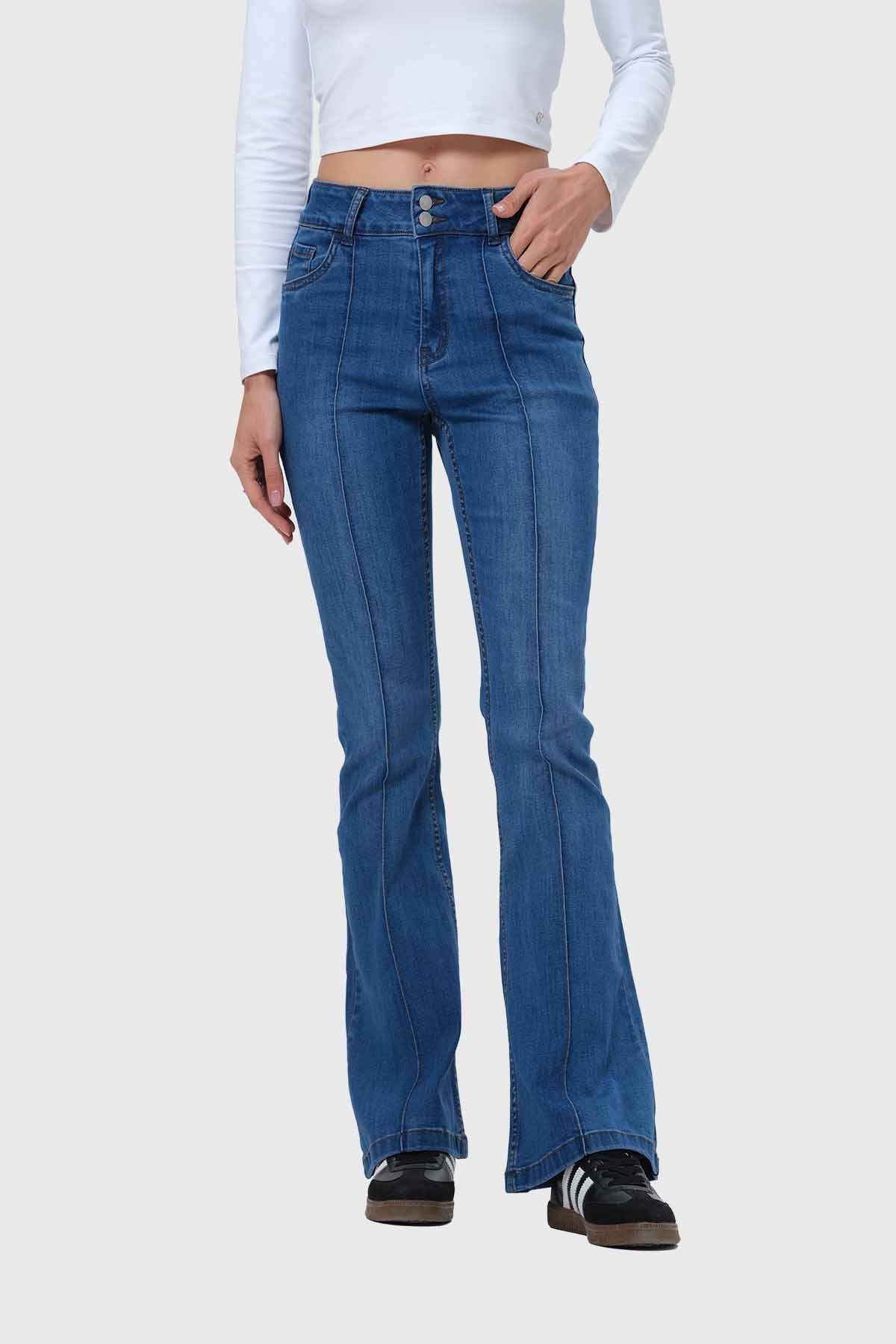Jeans Mujer Flare Vale Azul