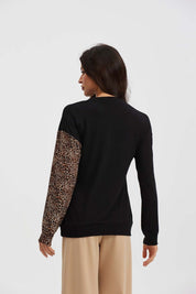 Polera Mujer Manga Larga Cortes Block Beige