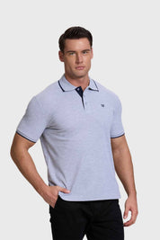 Polera Hombre Piqué Básica Gris