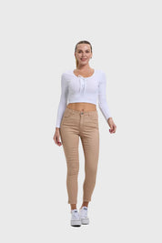 Jeans Mujer Skinny Beige