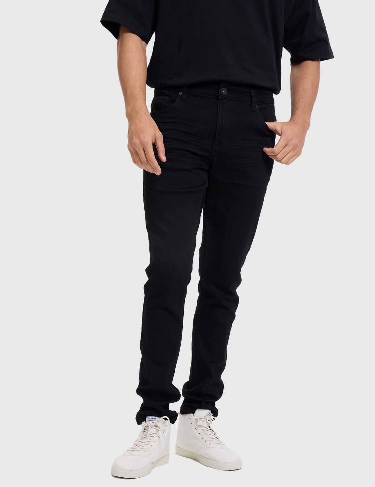 Jeans Hombre Slim Negro