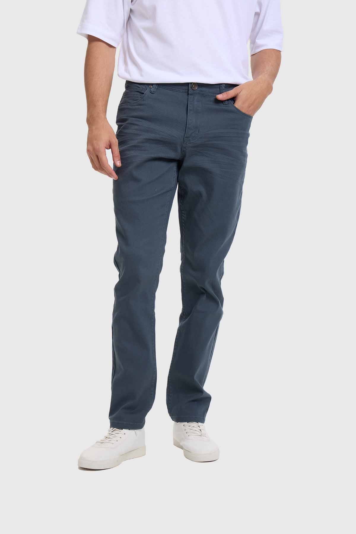 Jeans Hombre Slim Petróleo