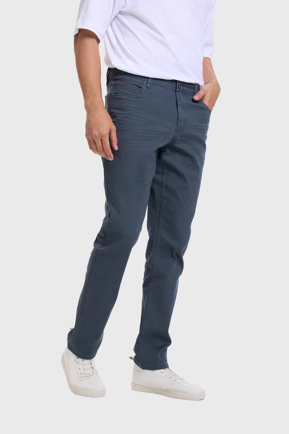Jeans Hombre Slim Petróleo