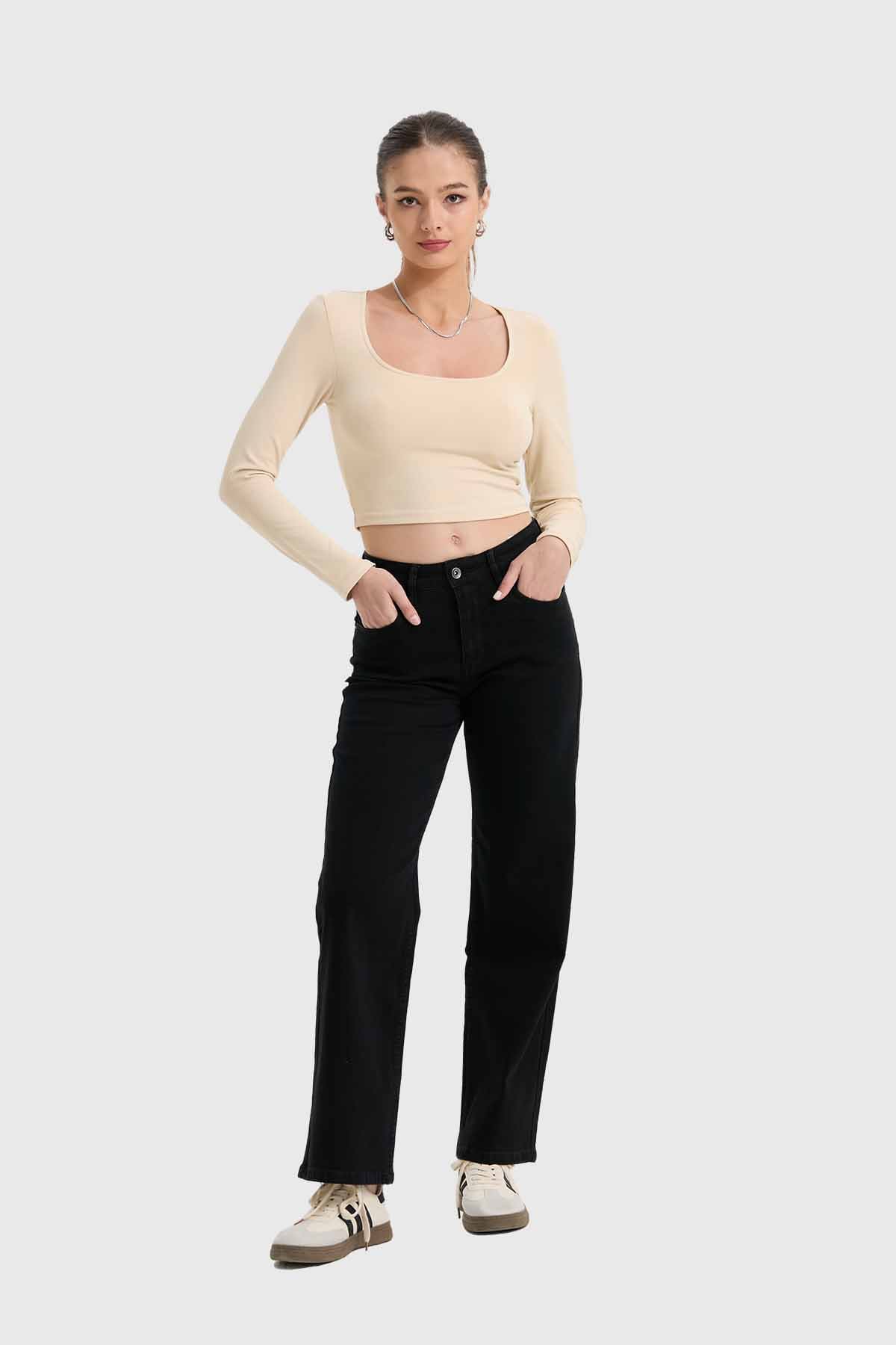 Jeans Mujer Wide Leg Sofía Negro