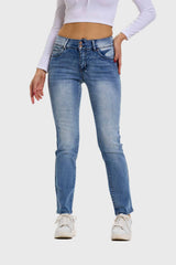 Jeans Flo Calce Recto Mujer Azul
