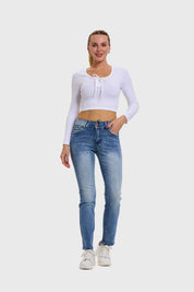 Jeans Mujer Flo Recto Azul