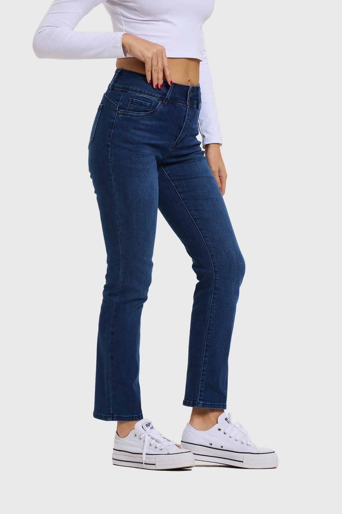 Jeans Mujer Flo Recto Azul