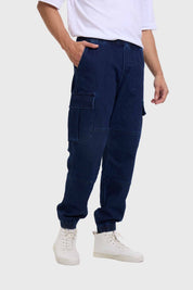 Jeans Hombre Jogger Cargo Azul