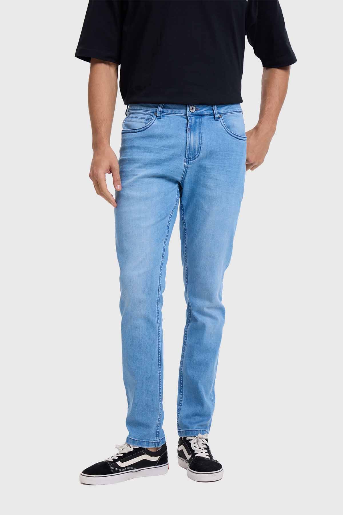 Jeans Hombre Slim Retro Wash Azul
