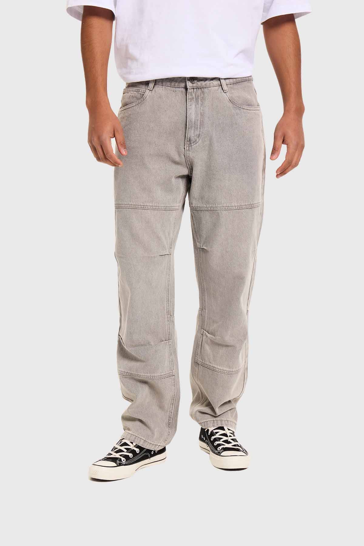 Jeans Hombre Baggy Retro Gris