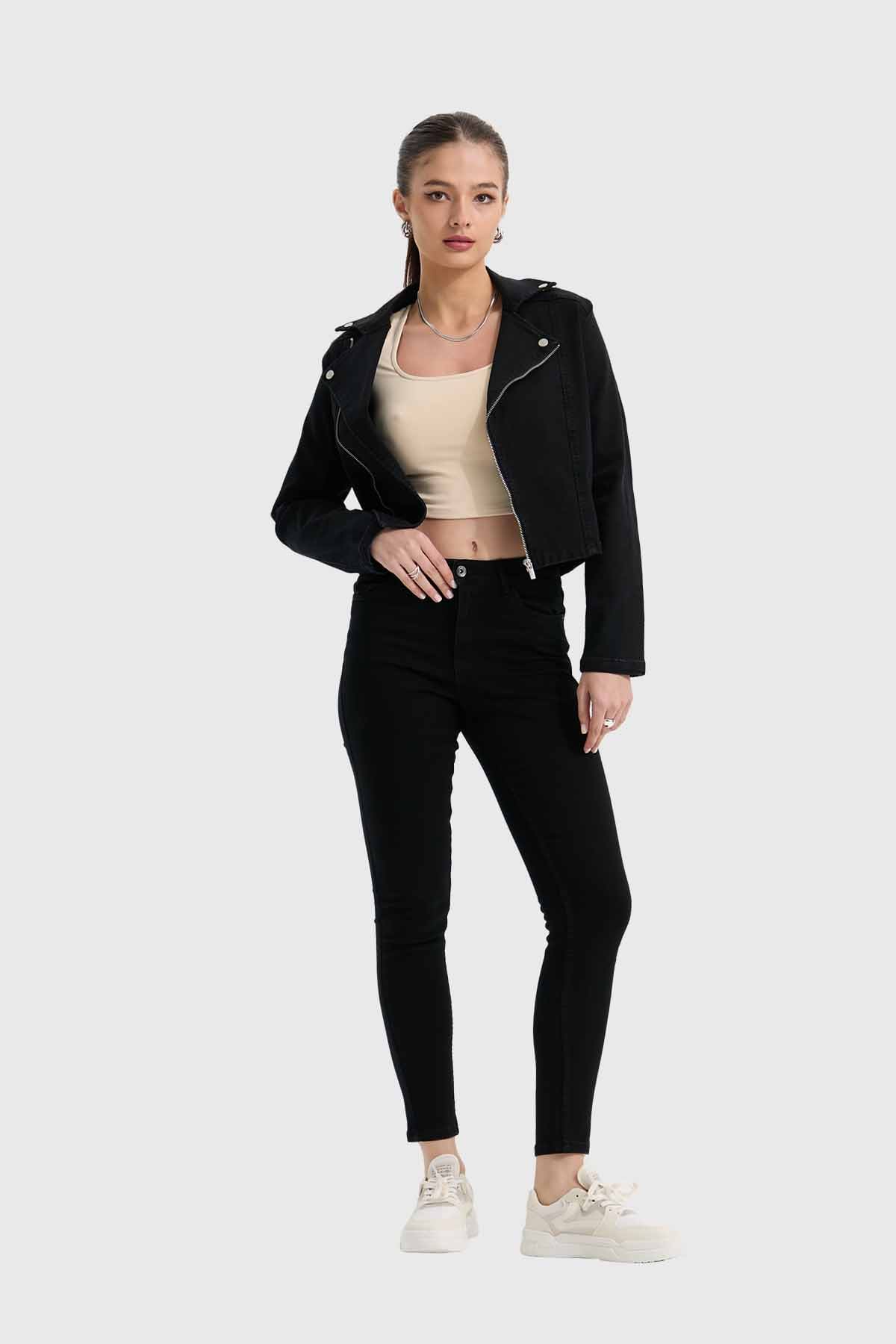 Chaqueta Mujer Biker Negro Negro / L