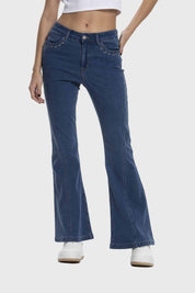 Jeans Mujer Flare Ojetillo Azul Azul / 46