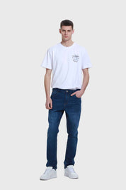 Jeans Hombre Slim Con Polar Azul