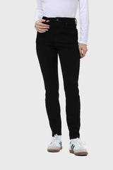 Jeans Skinny Con Polar Mujer Negro