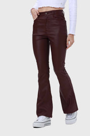 Jeans Mujer Flare Engomado Chocolate