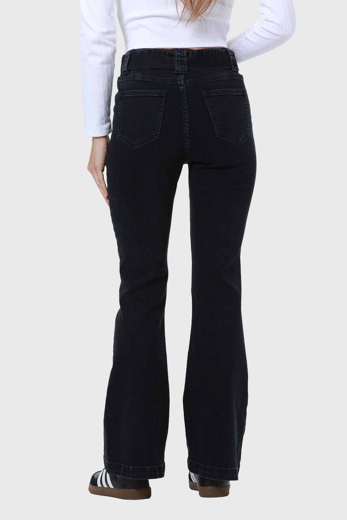 Jeans Mujer Flare Cinturón Gris Gris / 46