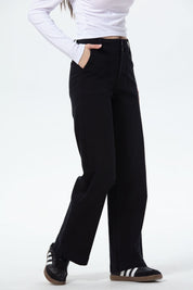 Jeans Mujer Bolsillo Calce Recto Negro