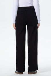 Jeans Mujer Bolsillo Calce Recto Negro