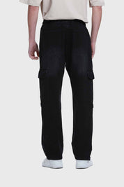 Jeans Hombre Cargo Recto Negro