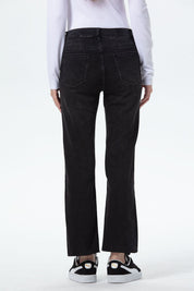Jeans Mujer Slim Linea Abertura Gris