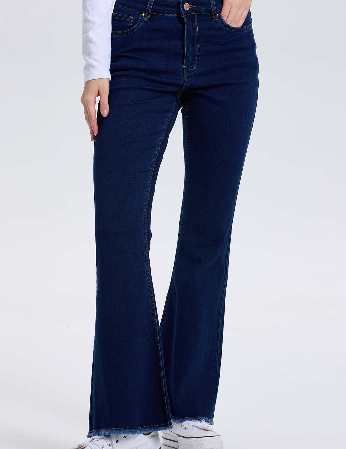 Jeans Mujer Monse Flare Azul Oscuro