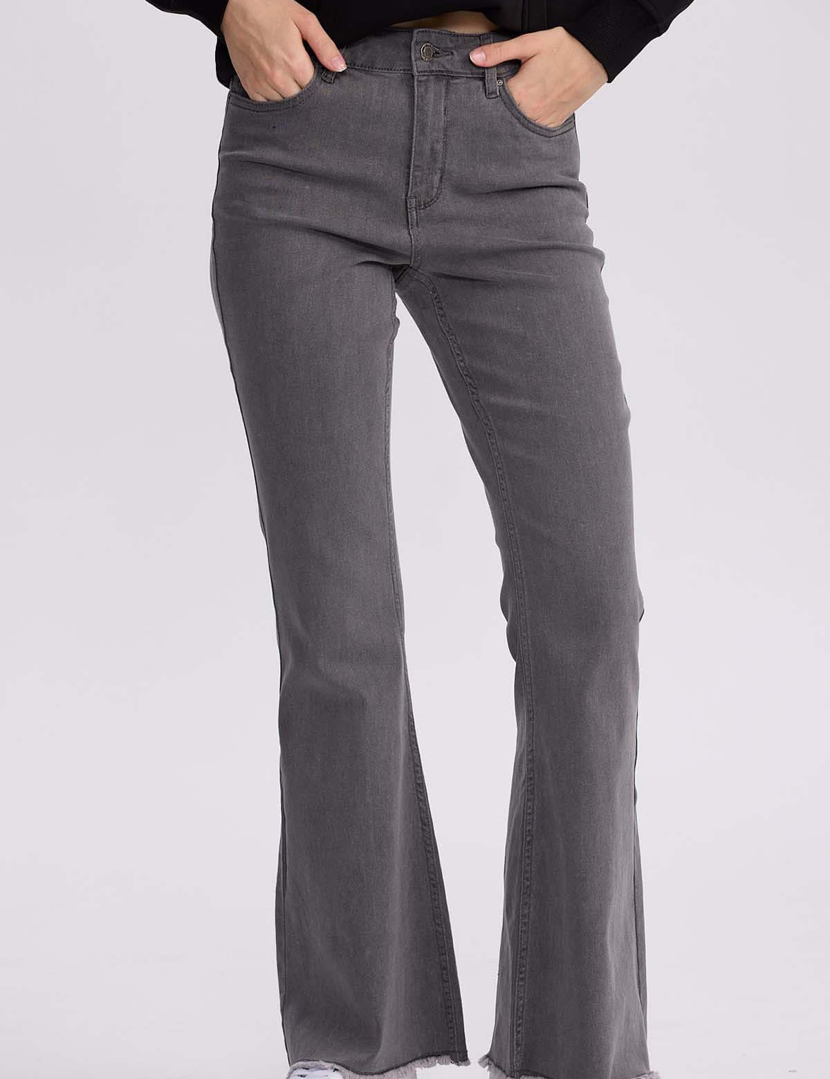 Jeans Mujer Flare Monse Gris