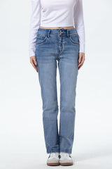 Jeans Flo Calce Recto Mujer Azul