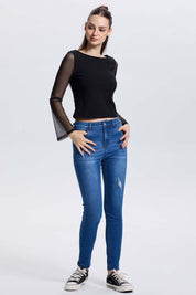 Jeans Mujer Lia Super Skinny Azul