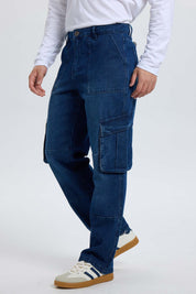 Jeans Hombre Cargo Carpintero Azul